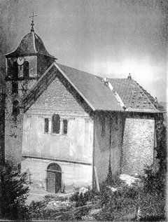 1930-32. Réfection de la toiture de l'église St Martin… Probable photo M. Neyroud ? / CCA