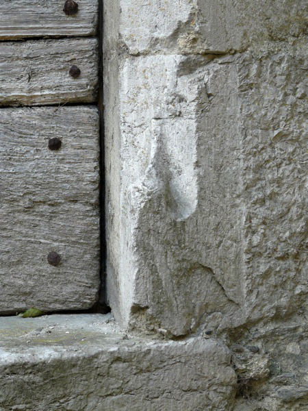 Porte d'accès au clocher, église de St-Jean Pied-Gauthier, détail - Photo A.Dh.