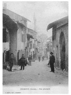 La grand'rue (rue Jandet) vers 1905.  Carte postale