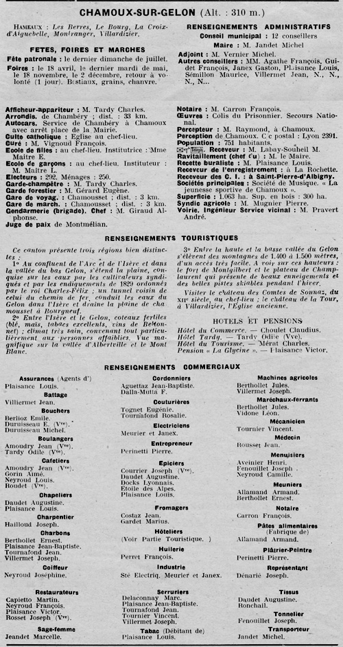 Extrait d'un annuaire 1944 - doc L.J.