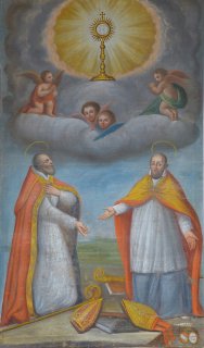 Anonyme 18e siècle. 2 évêques, Saint-Sacrement